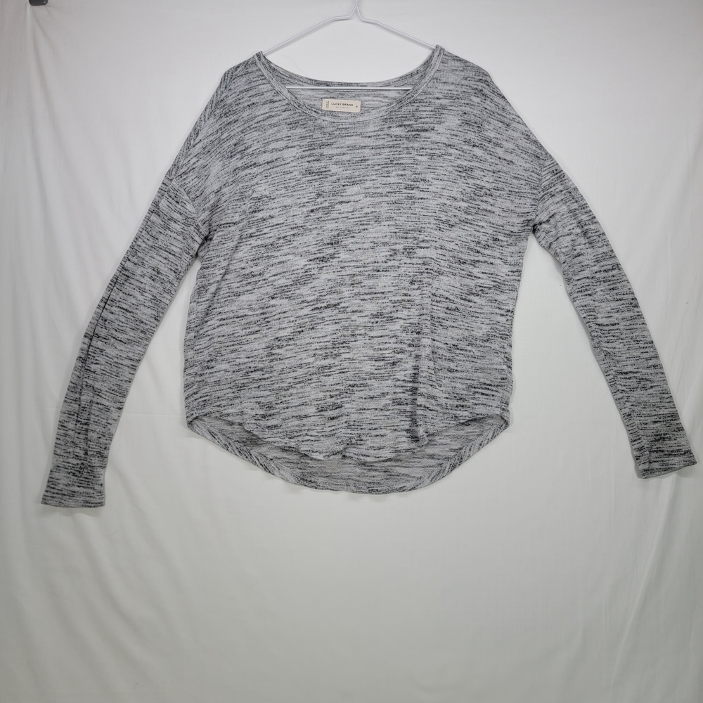 Lucky Brand Heathered Gray Long Sleeve Top
